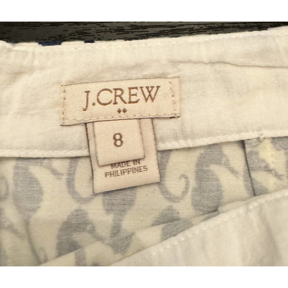 j crew‎ factory blue and white nautical sea horse skirt size 8 - Picture 4 of 6